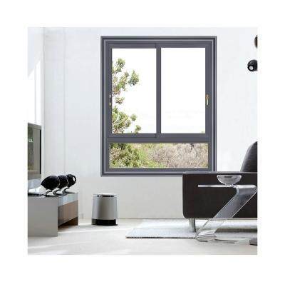 China Small Hotel Silent Double Sliding Glazed Home Glass Aluminum 2 Way Sliding Windows for sale