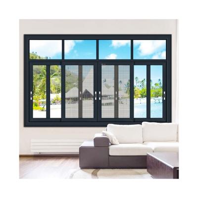 China Sliding Break Sliding Window Double Glazing Profile Frame Thermal Aluminum Glass Windows for sale