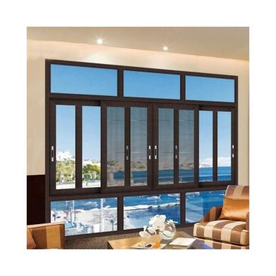 China Sliding Simple Design Multi Tempered Glass Customization Style Aluminum Frame Sliding Windows for sale