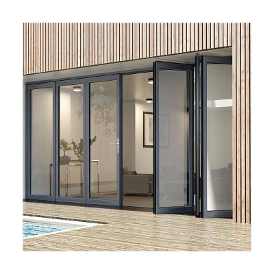 China Screen Factory Hot Sale Folding Accordion Doors Design Bi Folding Door Aluminum Patio Folding Doors for sale