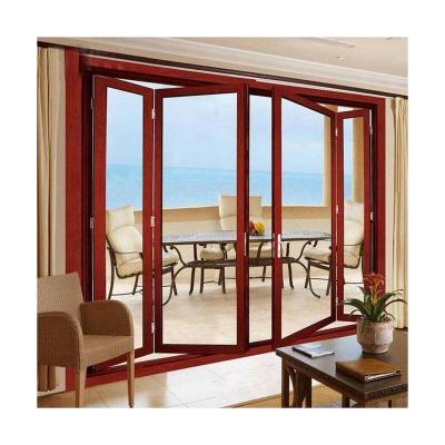 China European Standards Lateral Screen Folding Door Bi Folding Glass Soundproof Glass Folding Doors And American Style for sale