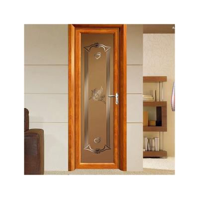 China Sound Insulation Glass Swing Doors Bathroom Rooms Hinged Doors Aluminum Frame Casement Door for sale