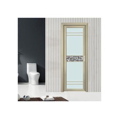 China Hot Sales Sound Insulation Aluminum Toilet Door Modern Style Glass Casement Door for sale