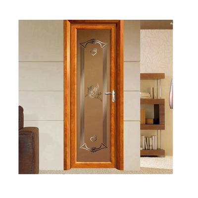 China Bathroom Aluminum Interior Glass Doors Swing Sound Insulation Frame Style Bedroom Modern Casement Door for sale