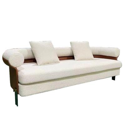 China RuikangModern Luxury Unique Living Room Furniture Fabric Customized Three Seater Corner Sofa for sale