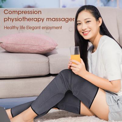 China Leg Pressotherapy System Airbag Warm Heating Work Anti Cellulite Belt Air Compression Leg Wraps Massage Calf Thigh Massager for sale