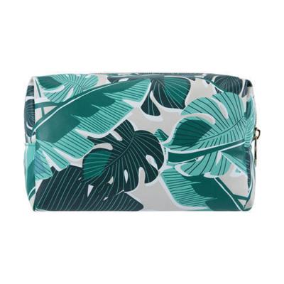 China OEM Printing Monstera Leaves OEM Portable Sublimation Cosmetic Bag for sale