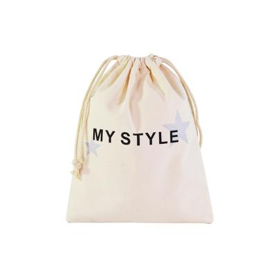 China Wholesale White Organic Gift Bag Cotton Drawstring Bag With Custom Logo for sale