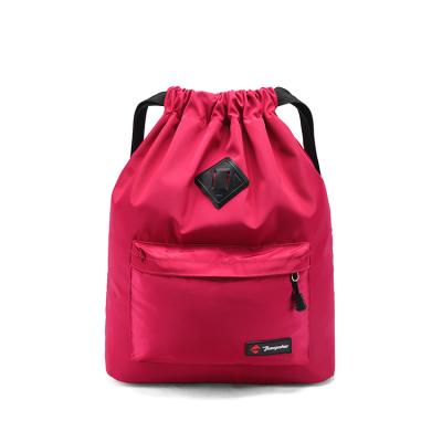 China Waterproof Waterproof Nylon Drawstring Bag With Zipper Pocket for sale