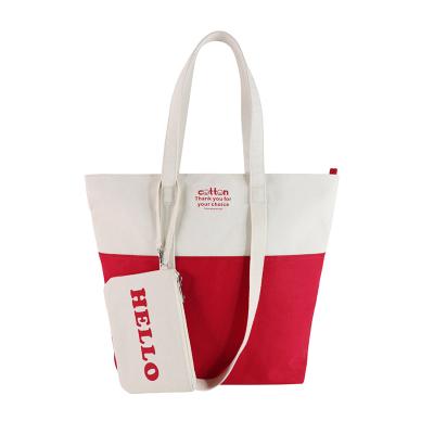 China High Quality Eco - Friendly Cotton Canvas Custom Womens Beach Bag for sale