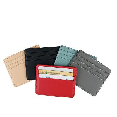 China Waterproof Different Colors Option Custom Logo Slim Wallet Leather Credit Card Holder for sale