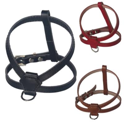 China fenchie clip bow DETACHED genuine leather front harness for dog cat rabit for sale