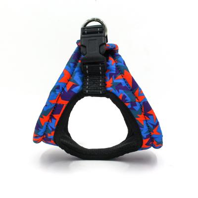 China Stored Type Pet Leash Pet Light Vest Chest Fasten Colorful Printing Explosion Proof Dog Harness for sale