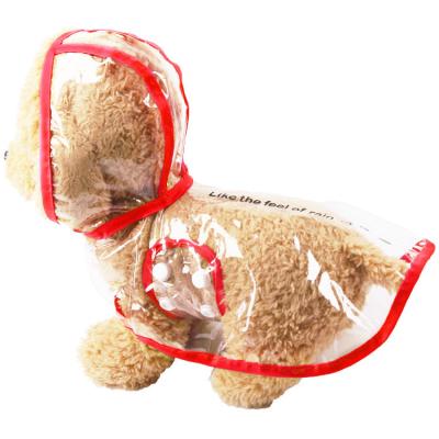 China Fashion Pet Raincoat Teddy Large Dog Rain Out Puppy Clothes Lightweight Breathable Transparent Rain Coat Dog Poncho for sale