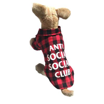 China LEISURE Fashion Pet Shirts Plaid Dog Clothes French Bulldog T Shirt For Dogs Pet Clothing for sale