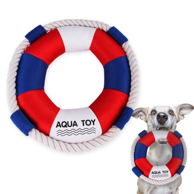 China High Quality Pet Bite Swimming Toys Cotton Ring Viable Pet Voice Toy Rope Bite-Resistant for sale