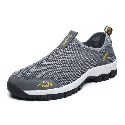 China Fashion Trend Mesh Upper Breathable Sneakers Men Outdoor Sports Lightweight Slip On Hike Shoes for sale