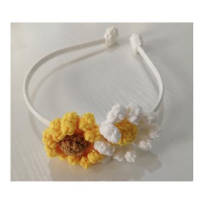 China Hand Crochet Lovely Design Woman Chain Tassel Hand Crochet Cute Headwear for sale