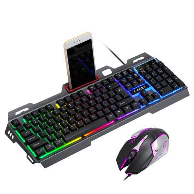 China For TF600 Game RGB Gaming Mouse and Keyboard Set Computer Colored Combo Keyboard Mouse Monitor Cable Holder For Mobile for sale