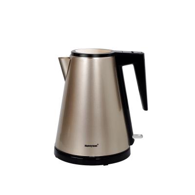 China Honeyson Hot Luxury Hotel Rotation Double Wall 360 Degree Base Multifunction Electric Kettle for sale