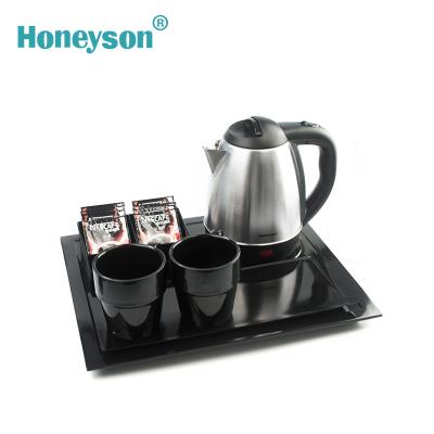 China 360 Degree Base Honeyson Water Kettle Rotating Tray Set Stainless Steel For Hotel 1.2L for sale