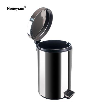 China Sustainable Hot 12L Honeyson Hotel Round Stainless Steel Waste Dust Bin for sale