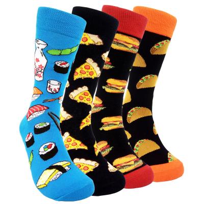 China 4 Pairs Antibacterial Mens Fun Dress Socks Colorful Socks For Men Cotton Fashion Patterned Socks for sale