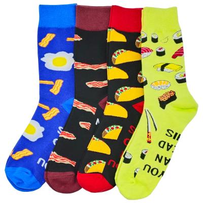 China 4 Pairs Men's Funny Funny Saying Personality Sporting Funny Sayings Novelty Printing Socks Cotton Stockings Casual Happy Socks for sale