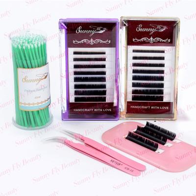 China Brand Two Tone Ombre Color Eyelash Extensions Ultralight Own Weight Carnival Person for sale