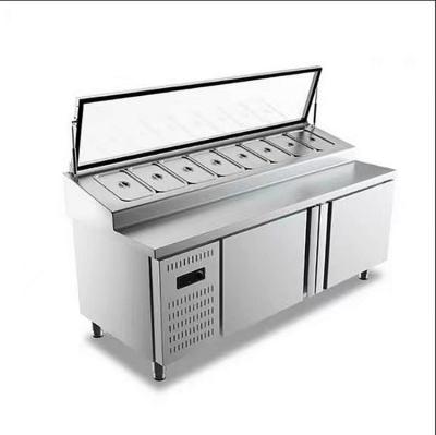 China High Quality Commercial Single-temperature Guangzhou Pizza Fridge Freezer Stainless Steel Refrigerator Pizza Work Table Refrigerator for sale