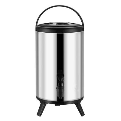 China 201 Wholesale Stainless Steel Milk Tea Barrel Beverage Tea Dispensers Milk Thermo Tea Bucket Water Barrel in 6L/8L/10L/12L for sale