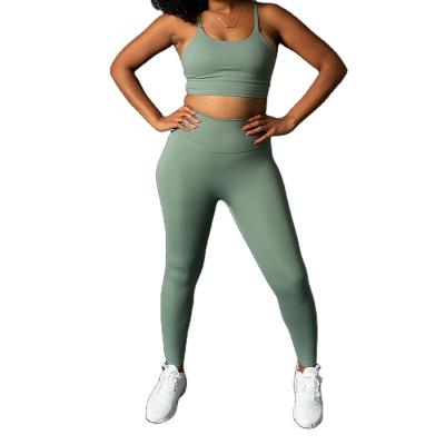 China High Waist Plus Size Adjustable Strap Tank Top Breathable Warm Bra Legging Soft Pants 2 Pieces Set Women Yoga Suit for sale