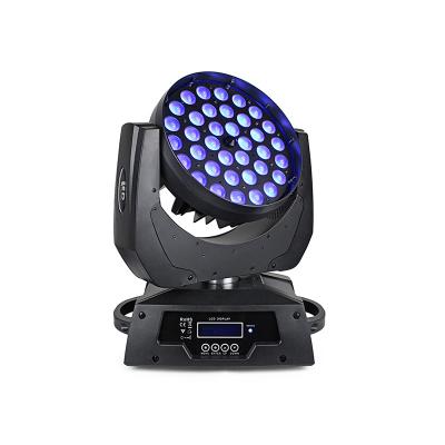 China Easy Installation 36*3w Led Dmx DJ Stage Lighting Rgbw Led Moving Head Wash Stage Light Best Price Led Moving Head for sale