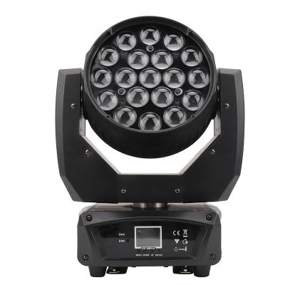 China Easy Installation 19pcs Zoom LED Head Dmx DJ Moving Stage Lighting 4in1 RGBW Stage Light for sale