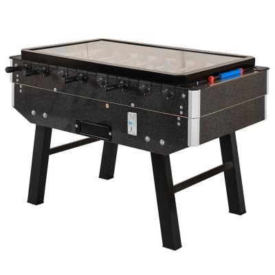 China Iron System 2022 Upgraded Glass Countertops Multiple People Can Control Foosball Table 143*820*890mm for sale