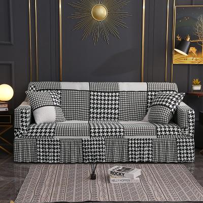 China New contracted sofa cover with skirt - milk black and silk white for sale