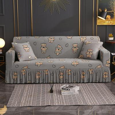 China New contracted sofa cover with milk silk skirt-bear for sale