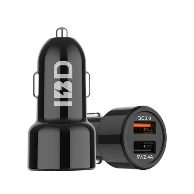 China Hot Selling QC 3.0 Car Charger Mobile Phone Charger Amazone Dual Cell Phone IBD USB for sale