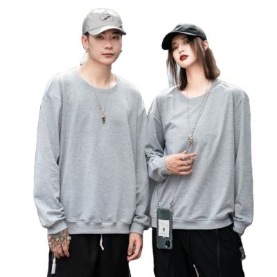 China Wholesale drop shoulder looser sweatshirts cotton french terry fashionable pullover crewneck sweatshirt for men and women custom for sale