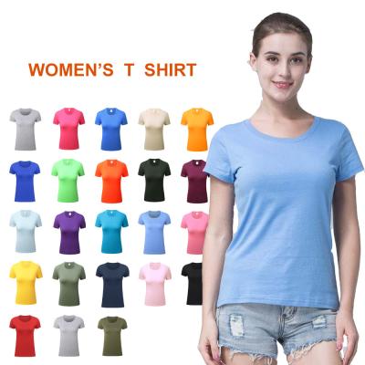 China Wholesale women 100% cotton plain t shirt printing t shirt custom your own t shirt design short sleeved women's t-shirts for sale