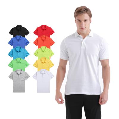 China Summer Casual Shirt Cotton Blend Short Sleeve Solid T Shirts Cheap Promotion Custom LOGO Lapel T Shirt For Men for sale