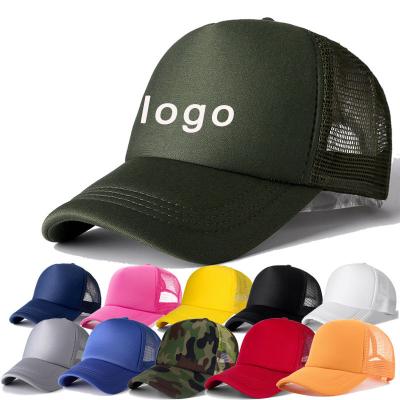 China Wholesale Cheap Sports Hats 5 Panel Foam Mesh 100% Polyester Breathable Solid Color Streetwear Custom logo Trucker Hat for sale