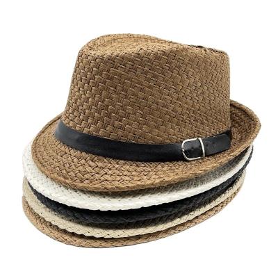 China Summer Straw Top Hat Men And Women British Jazz Outdoor Beach Wild Shade Straw Hat Breathable Couple Cowboy Straw Hat for sale