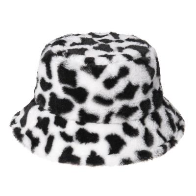 China Wholesale Custom Fashion Winter Fisherman Hats For Women Lady Colorful Cow Personality Warm Soft Velvet Panama Bucket Hat for sale