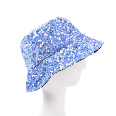 China Street Sequin Fisherman hat outdoor travel fashion shade flat hat trend bucket hat woman for sale