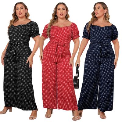 China Women's Clothing Street Spring Off Shoulder Jumpsuit Printing Ruffles Elegant Plus Size XXXXL Playsuits for sale