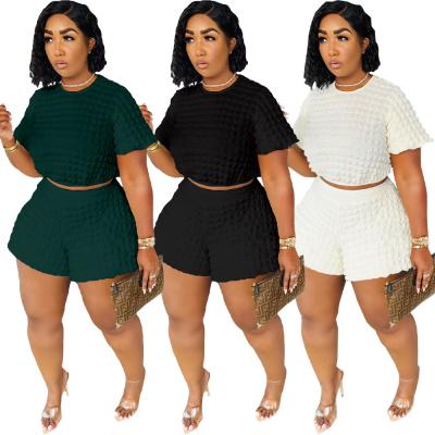 China Plus Size L To 4XL Fashion Round Neck Summer Short Sleeve Shorts Set Ladies Casual Active Clothing for sale