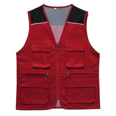 China Wholesale Custom Travel Work Multi Pocket Vest With any Logo Casual Sleeveless Cotton Multi Pockets Work Climbing Shooting Vest for sale