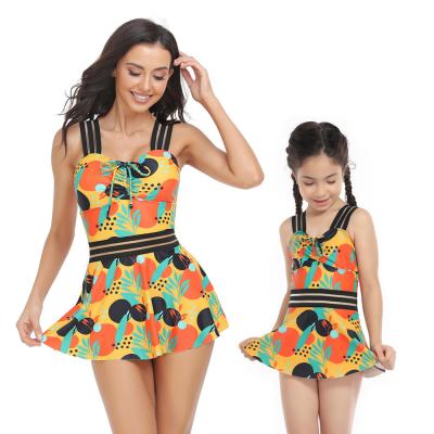 China Fashion printed one-piece women's swimsuit factory cheap wholesale adult and children swimwear for sale