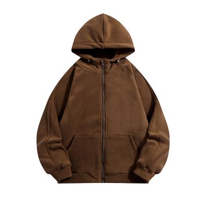 China Sweatshirt Manufacturing High Quality 600G Thick Weight Reversible Velvet Sweatshirt Fashion Mocha Oversize Winter Mens Hoodies for sale